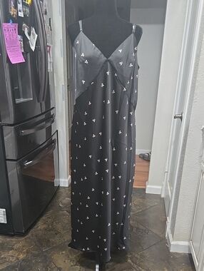 Black Bow Slip Maxi Dress - Brand: